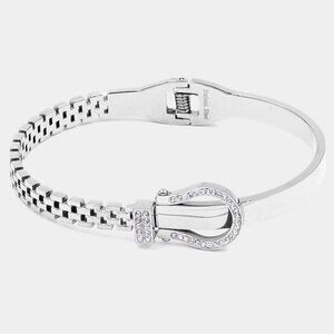 1 LEFT!! SILVER STAINLESS STEEL BELT BUCKLE BRACELET